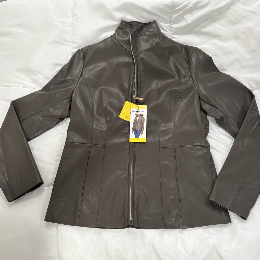 Kenneth Cole Dark Brown Leather Jacket
